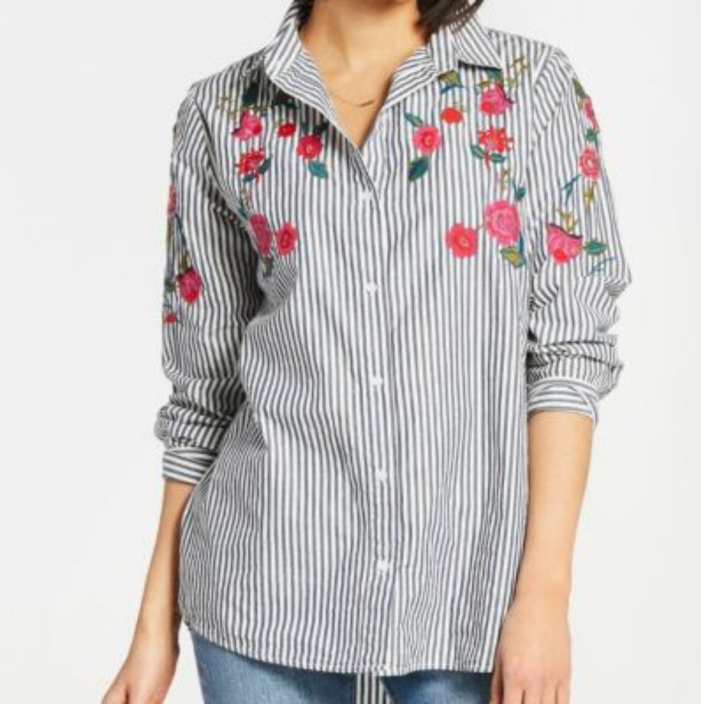 ❤️Evereve / Allison Joy Lucille Embroidered Shirt